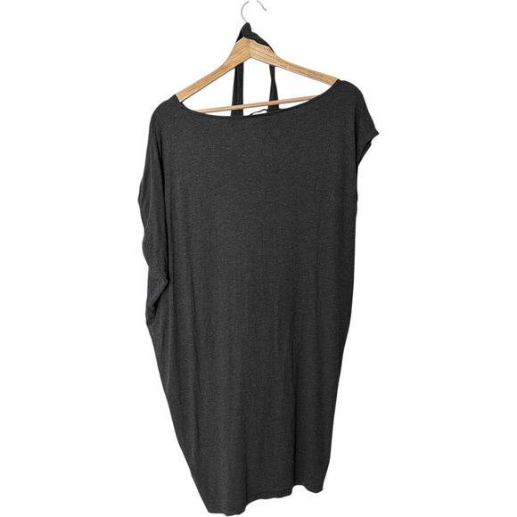 All Saints Pari Draped Grey Soft Jersey Mini Dress (L) - Picture 5 of 11